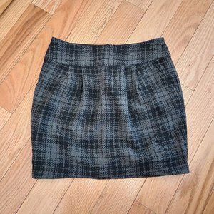 Black and Grey Plaid Skirt